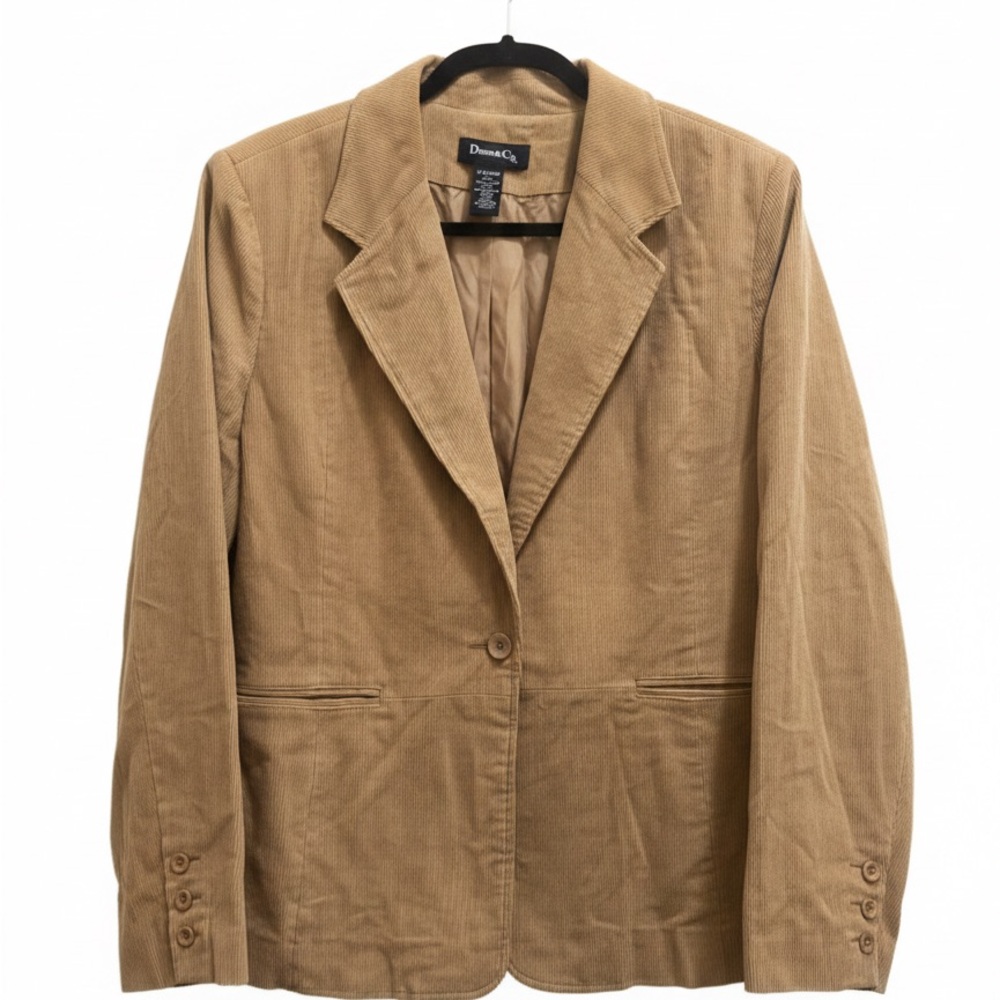 Denim&Co Tan Corduroy Blazer